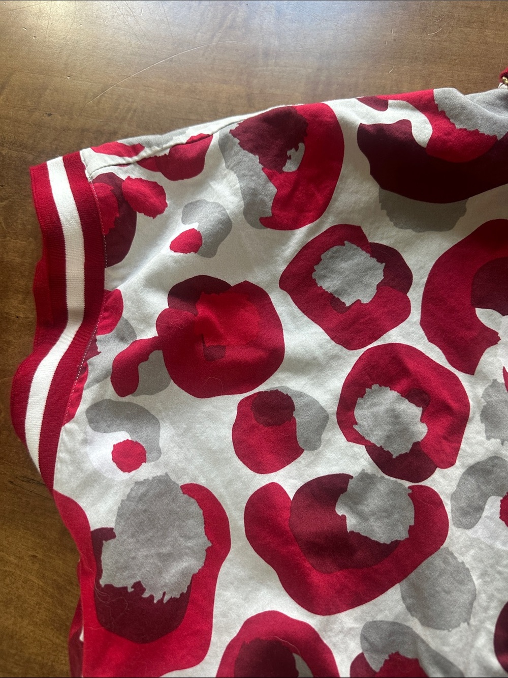 Girls Red & Gray Animal-Print Quarter-Zip Pullover Hoodie - Picture 4 of 4